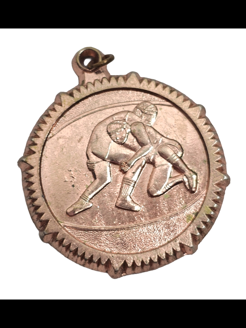 Wrestling Medal Pendant in Rose Gold Tone